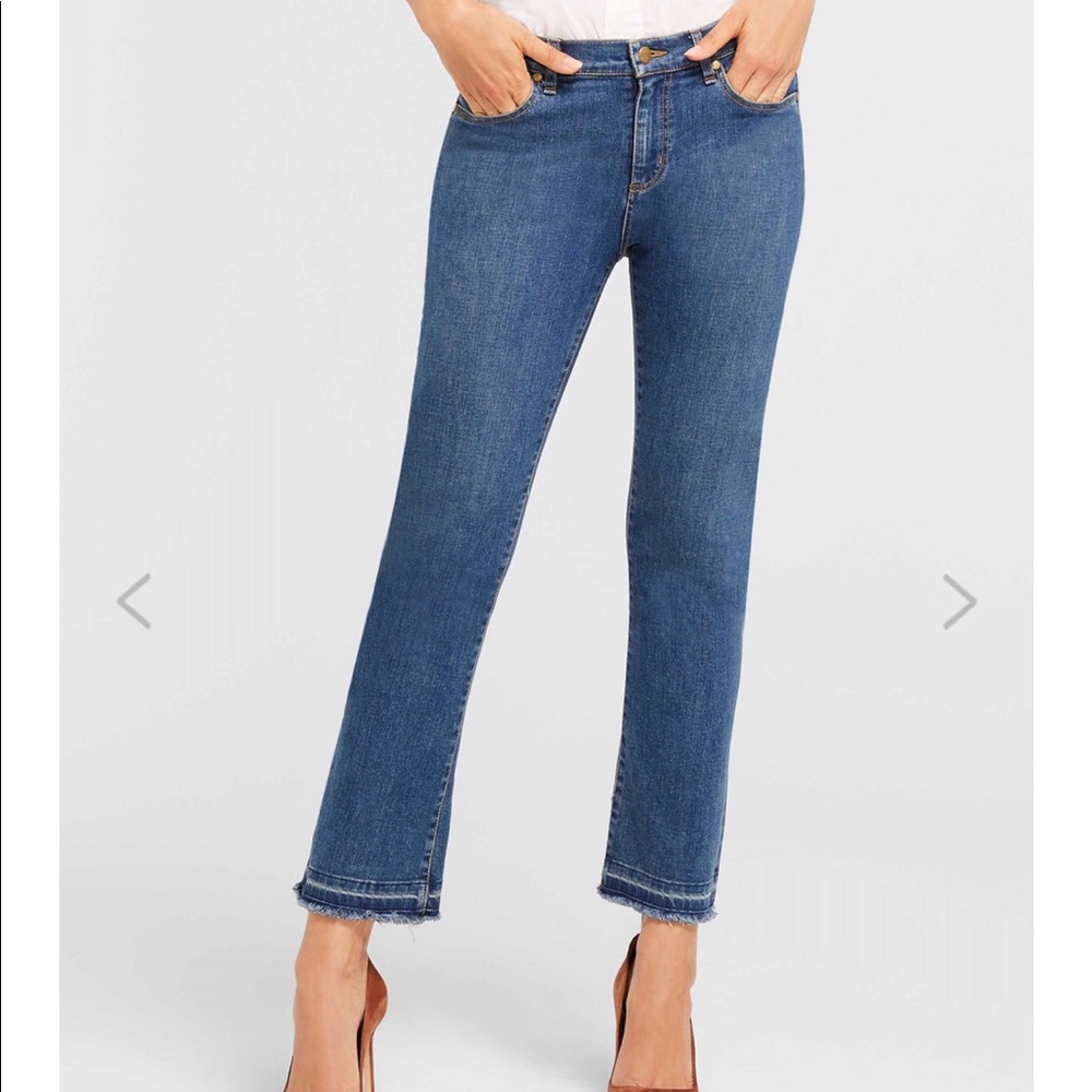 NEW • Draper James • Crop Flare Raw Hem Jeans - Picture 3 of 8